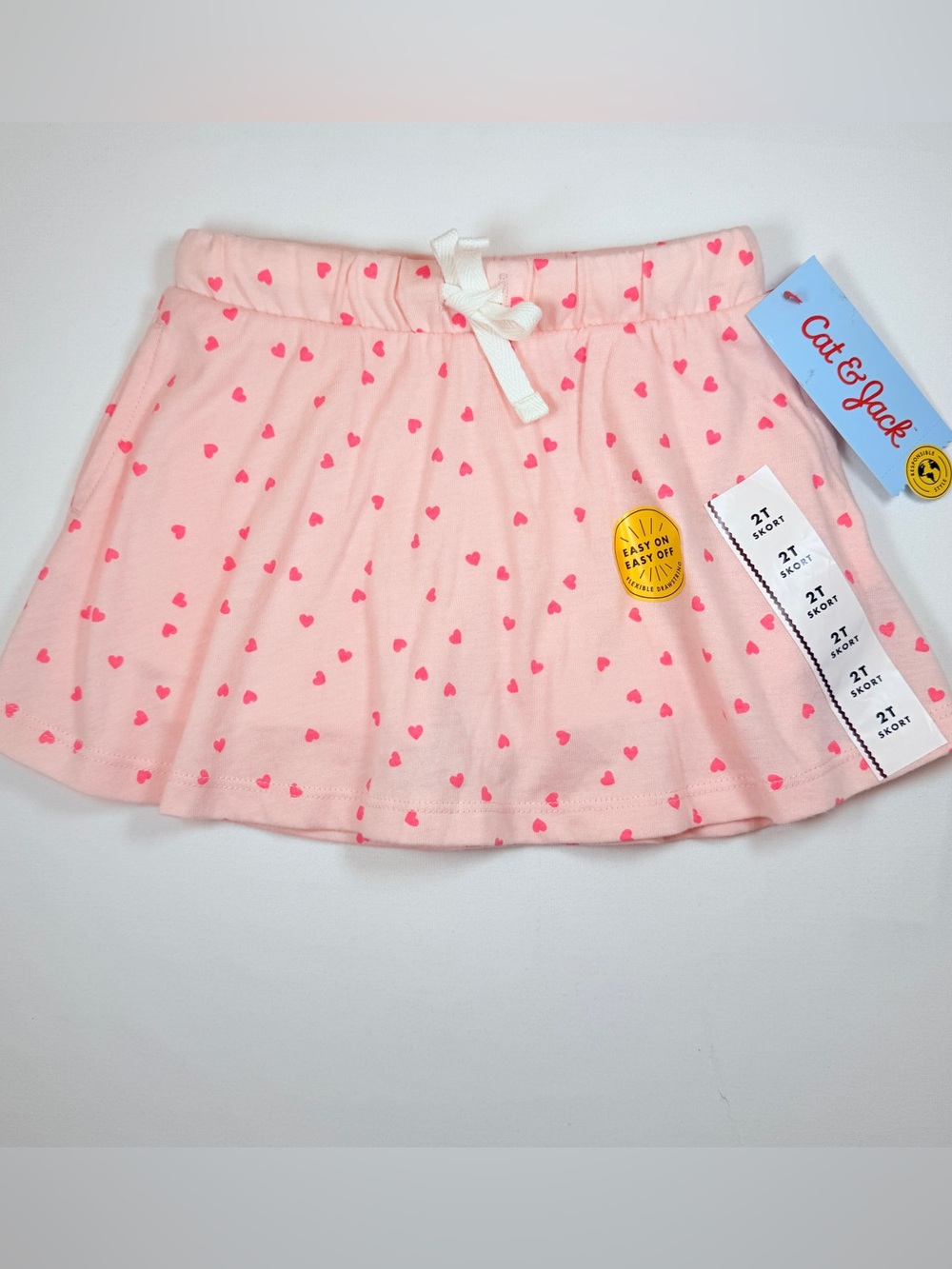 Cat & Jack Girls Pink Heart Print Skort Size 2T NWT